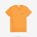 Lacoste חולצת טריקו עם שרוולים קצרים בכושר רגיל DZ4D0D669 כתום 6 רובל גברים
