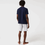 Lacoste חולצת טריקו פיג'מה בעלת שרוולים קצרים בשלושה גוונים עם צווארון עגול DZ4D0D1473 כחול כהה 166 גברים - Image 3