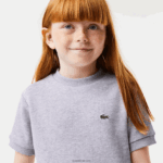 Lacoste חולצת טריקו צמר כותנה בגב קפלים DZ4D0D3156 chine אפור cca בנות - Image 4