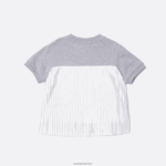 Lacoste חולצת טריקו צמר כותנה בגב קפלים DZ4D0D3156 chine אפור cca בנות - Image 6