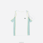 Lacoste חולצת טריקו של טניס קולורבלוק פיקה DZ4D0D3008 לבן ירוק בהיר צהוב awc בנים