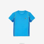 Lacoste חולצת טריקו של טניס קולורבלוק פיקה DZ4D0D3009 CDD כחול צהוב בנים - Image 4