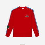Lacoste חולצת טריקו של להקה ממותגת DZ4D0D721 אדום 240 גברים