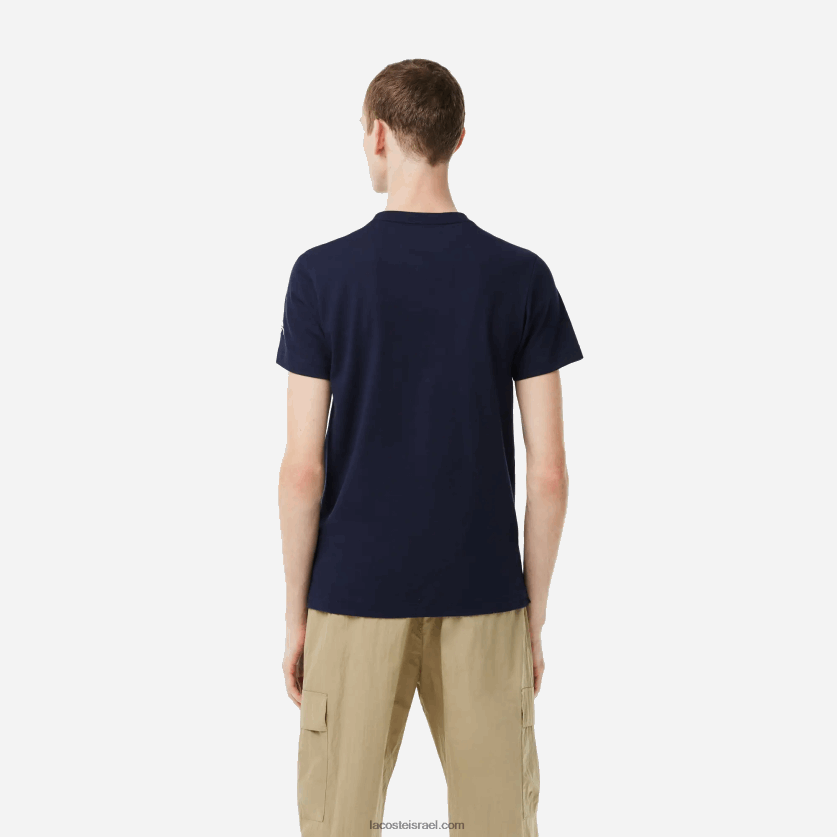 Lacoste חולצת טריקו של tennis x novak djokovic DZ4D0D153 כחול כהה 166 גברים - Image 3