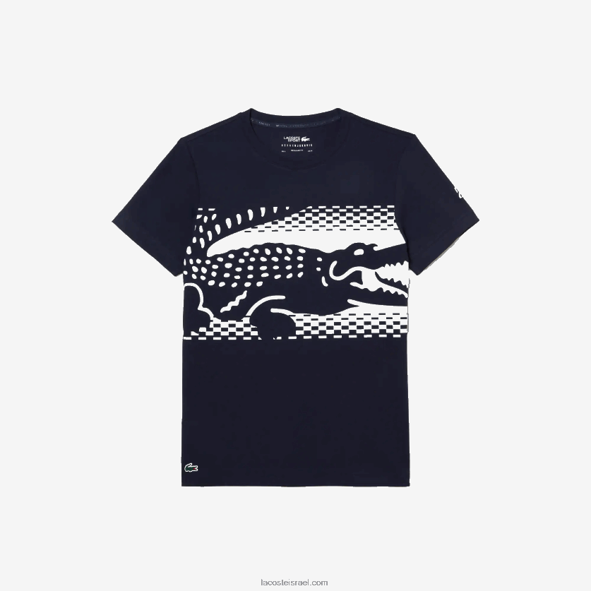 Lacoste חולצת טריקו של tennis x novak djokovic DZ4D0D153 כחול כהה 166 גברים - Image 4