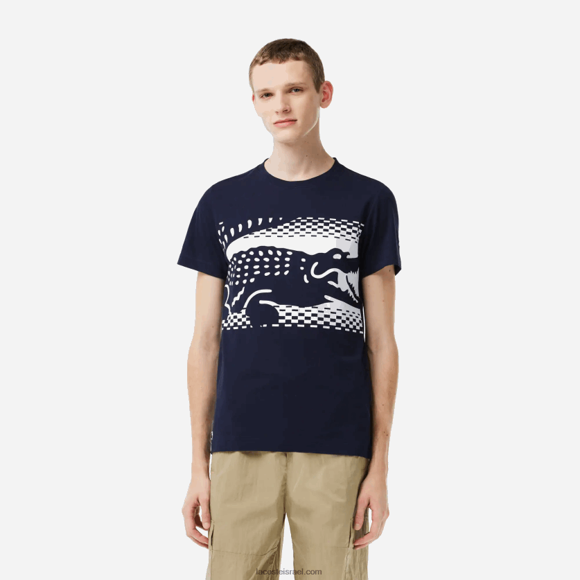 Lacoste חולצת טריקו של tennis x novak djokovic DZ4D0D153 כחול כהה 166 גברים - Image 1