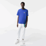 Lacoste חולצת טריקו תג אפקט קומי בכושר נינוח DZ4D0D742 כחול k1q גברים - Image 2