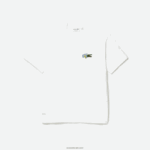 Lacoste חולצת טריקו תג אפקט קומי בכושר נינוח DZ4D0D743 לבן 001 גברים