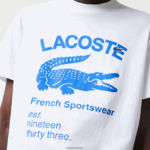 Lacoste חולצת טריקו תנין בכושר נינוח DZ4D0D698 לבן 001 גברים - Image 4