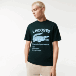 Lacoste חולצת טריקו תנין בכושר נינוח DZ4D0D699 ירוק yzp גברים