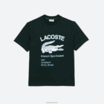 Lacoste חולצת טריקו תנין בכושר נינוח DZ4D0D699 ירוק yzp גברים - Image 3