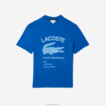 Lacoste חולצת טריקו תנין בכושר נינוח DZ4D0D700 כחול k1q גברים - Image 4
