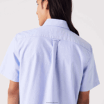 Lacoste חולצת כותנה אוקספורד בכושר רגיל DZ4D0D1527 כחול hbp גברים - Image 4