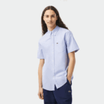 Lacoste חולצת כותנה אוקספורד בכושר רגיל DZ4D0D1527 כחול hbp גברים