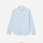 Lacoste חולצת כותנה אוקספורד מכופתרת DZ4D0D505 כחול hbp גברים - Image 4