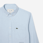 Lacoste חולצת כותנה אוקספורד מכופתרת DZ4D0D505 כחול hbp גברים - Image 5
