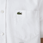 Lacoste חולצת כותנה בכושר רגיל DZ4D0D450 לבן 001 גברים - Image 4