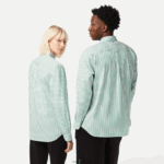 Lacoste חולצת כותנה גדולה בגזרה רגועה DZ4D0D411 לבן ירוק 737 גברים - Image 3
