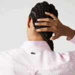 Lacoste חולצת כותנה גדולה בגזרה רגועה DZ4D0D412 לבן ורוד בהיר 7fd גברים - Image 9