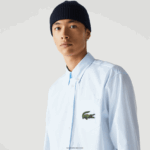 Lacoste חולצת כותנה גדולה בגזרה רגועה DZ4D0D413 כחול gn2 גברים - Image 4
