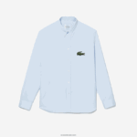 Lacoste חולצת כותנה גדולה בגזרה רגועה DZ4D0D413 כחול gn2 גברים - Image 5