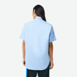 Lacoste חולצת כותנה מוצקה בהתאמה רגילה DZ4D0D1562 כחול hbp גברים - Image 2