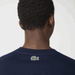 Lacoste חולצת כותנה עם צווארון צווארון למיתוג תנינים DZ4D0D1580 כחול כהה 166 גברים - Image 3