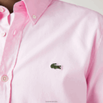 Lacoste חולצת כותנה פרימיום בגזרה דקיקה DZ4D0D1649 אדי ורוד בהיר גברים - Image 6