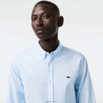 Lacoste חולצת כותנה פרימיום בכושר רגיל DZ4D0D1493 כחול hbp גברים - Image 2