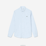 Lacoste חולצת כותנה פרימיום בכושר רגיל DZ4D0D1493 כחול hbp גברים - Image 4
