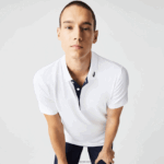 Lacoste חולצת פולו גולף בג'רזי ספורט DZ4D0D595 כחול כהה לבן 522 גברים