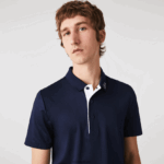 Lacoste חולצת פולו גולף בג'רזי ספורט DZ4D0D596 כחול כהה לבן 525 גברים - Image 4