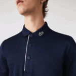 Lacoste חולצת פולו גולף בג'רזי ספורט DZ4D0D596 כחול כהה לבן 525 גברים - Image 7