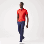 Lacoste חולצת פולו גולף בג'רזי ספורט DZ4D0D597 אדום כחול כהה 528 גברים - Image 2
