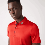 Lacoste חולצת פולו גולף בג'רזי ספורט DZ4D0D597 אדום כחול כהה 528 גברים