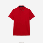 Lacoste חולצת פולו גולף בג'רזי ספורט DZ4D0D597 אדום כחול כהה 528 גברים - Image 4