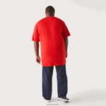 Lacoste חולצת פולו כותנה עם צווארון V בגזרה רגילה (בתוספת מידה) DZ4D0D709 אדום 240 גברים - Image 3