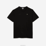 Lacoste חולצת פולו כותנה עם צווארון V בגזרה רגילה (בתוספת מידה) DZ4D0D710 שחור 031 גברים - Image 5