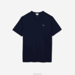 Lacoste חולצת פולו כותנה עם צווארון V בגזרה רגילה (בתוספת מידה) DZ4D0D732 כחול כהה 166 גברים - Image 5