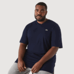 Lacoste חולצת פולו כותנה עם צווארון V בגזרה רגילה (בתוספת מידה) DZ4D0D732 כחול כהה 166 גברים