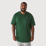 Lacoste חולצת פולו כותנה עם צווארון V בגזרה רגילה (בתוספת מידה) DZ4D0D823 ירוק 132 גברים