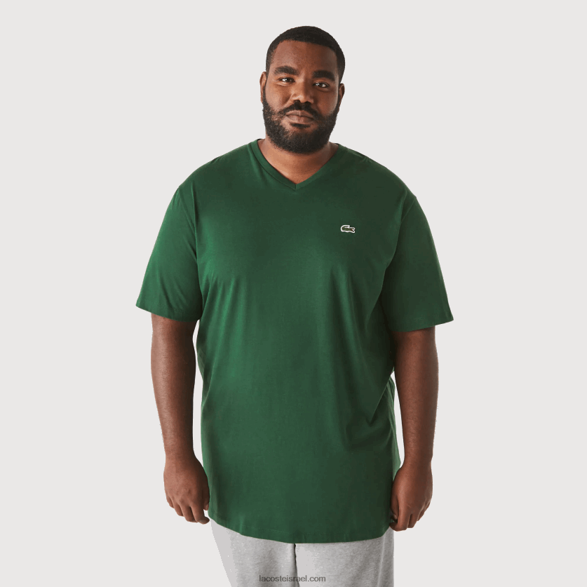 lacoste_d797d795d79cd7a6d7aa_d7a4d795d79cd795_d79bd795d7aad7a0d794_d7a2d79d_d7a6d795d795d790d7a8d795d79f_v_d791d792d796d7a8d7.png Lacoste חולצת פולו כותנה עם צווארון V בגזרה רגילה (בתוספת מידה) DZ4D0D823 ירוק 132 גברים - Image 1