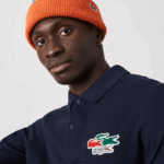Lacoste חולצת פולו מכותנה אורגנית בכושר רגיל DZ4D0D917 כחול כהה 166 גברים - Image 5