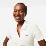 Lacoste חולצת פולו מכותנה אורגנית DZ4D0D2375 לבן 70V נשים - Image 2