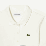 Lacoste חולצת פולו מכותנה אורגנית DZ4D0D2375 לבן 70V נשים - Image 5