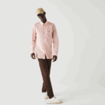 Lacoste חולצת פופלין מכותנה בגזרה דק בגזרה DZ4D0D1490 אדי ורוד בהיר גברים - Image 5