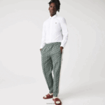 Lacoste חולצת פופלין מכותנה בגזרה דק בגזרה DZ4D0D1488 לבן 001 גברים - Image 7