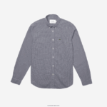 Lacoste חולצת פופלין מכותנה בכושר רגיל DZ4D0D1485 כחול כהה לבן 522 גברים - Image 5