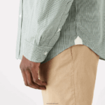 Lacoste חולצת פופלין מכותנה בכושר רגיל DZ4D0D1486 לבן ירוק 737 גברים - Image 6