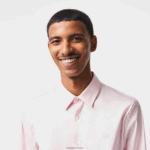 Lacoste חולצת פופלין מכותנה בצווארון צרפתי בגזרה דקיקה DZ4D0D1440 אדי ורוד בהיר גברים - Image 2